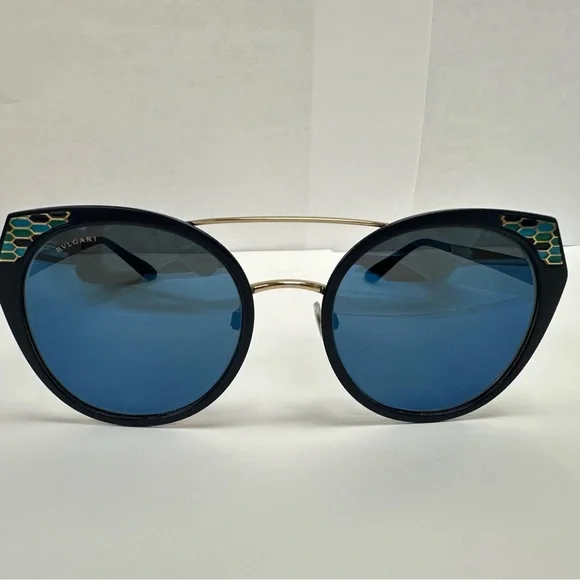 Bvlgari sunglasses, dark blue color. Worn few times. Looks brand new. - Picture 1 of 6